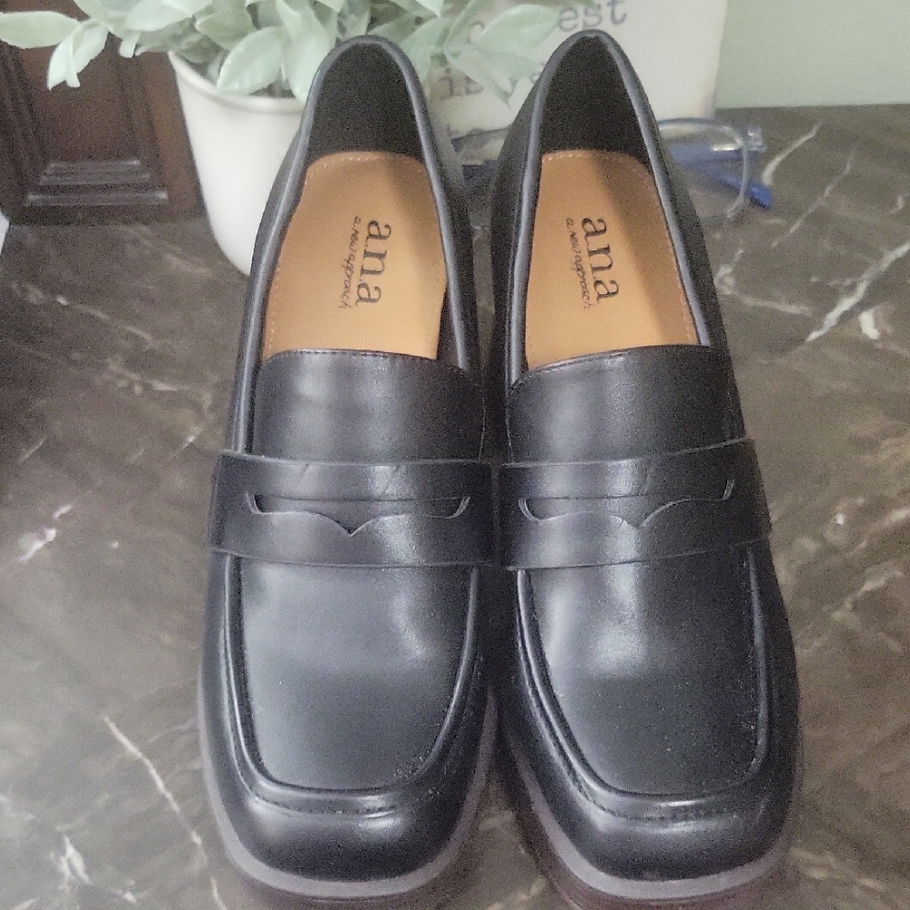 a.n.a Classic Black Loafers